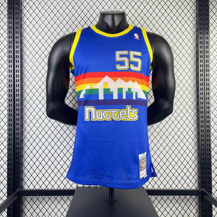 Regata Denver Nuggets Retrô Mitchell & Ness 1991/1992 Dikembe Mutombo Azul