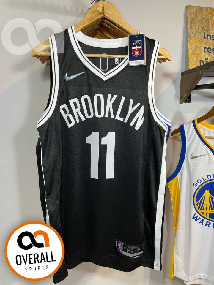 Regata Brooklyn Nets Icon Edição 75 anos Kyrie Irving Preta