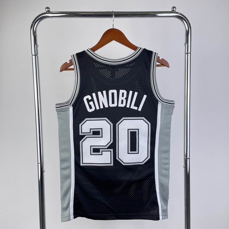 Regata San Antonio Spurs Retrô Mitchell & Ness 2002/03 Manu Ginóbili Preta