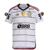 Camisa Flamengo II 23/24 Branca Com Patrocínio e Patches Masculina