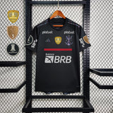 Camisa Flamengo III 23/24 Preta Com Patrocínio e Patches Masculina