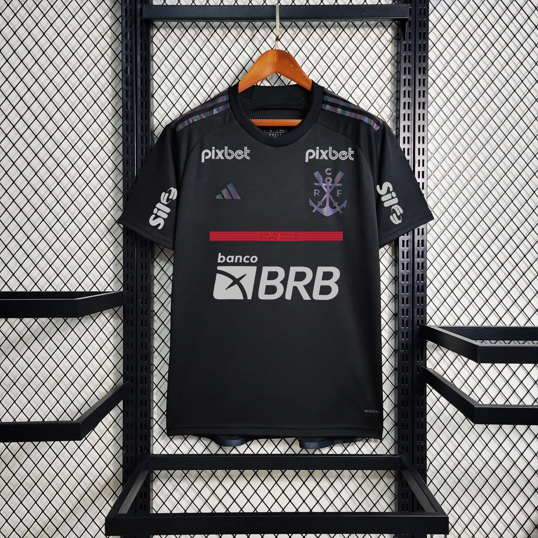 Camisa Flamengo III 23/24 Preta Com Patrocínio Masculina