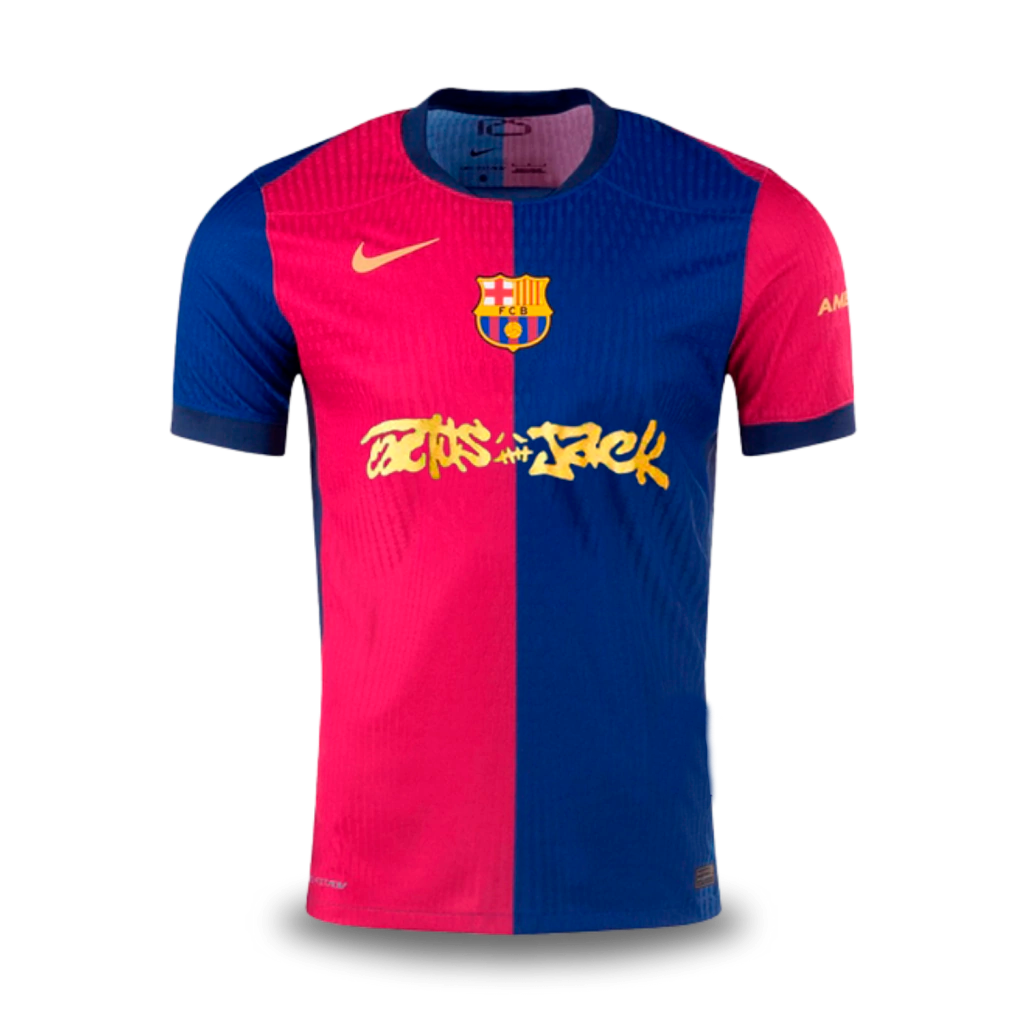 Camisa Barcelona Travis Scott Edição Especial Vermelha/Azul