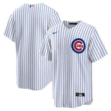 Camisa MLB Chicago Cubs Home Torcedor Listrada Branca