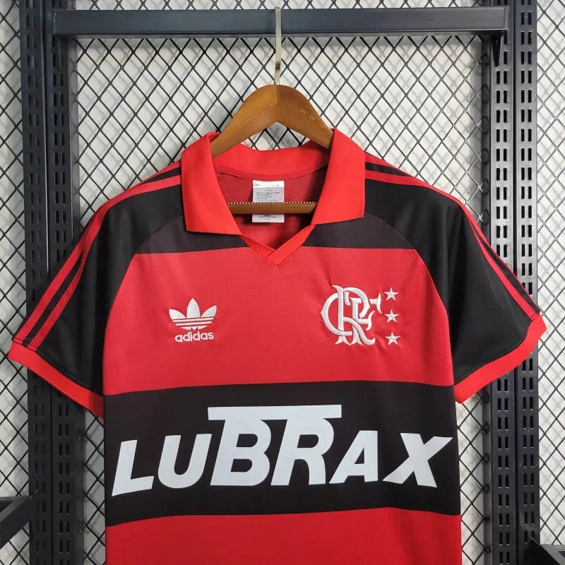 Camisa Flamengo I 1987 Retrô Vermelha e Preta Masculina