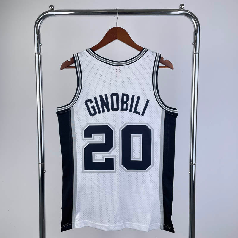Regata San Antonio Spurs Retrô Mitchell & Ness 2002/03 Manu Ginóbili Branca