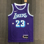 Regata  Lakers Edição Diamante 75 anos City 21/22 Lebron James 23 Roxa