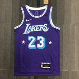 Regata  Lakers Edição Diamante 75 anos City 21/22 Lebron James 23 Roxa