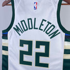 Regata  Milwaukee Bucks Association Edition 23/24 Khris Middleton Branca