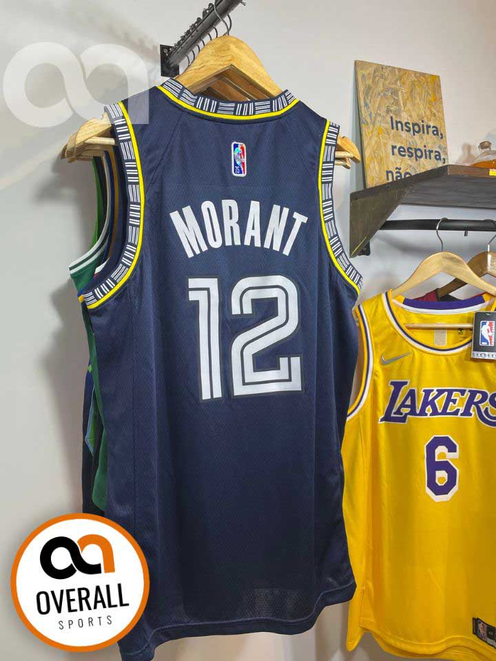 Regata  Memphis Grizzlies City Edição 75 anos Ja Morant Azul