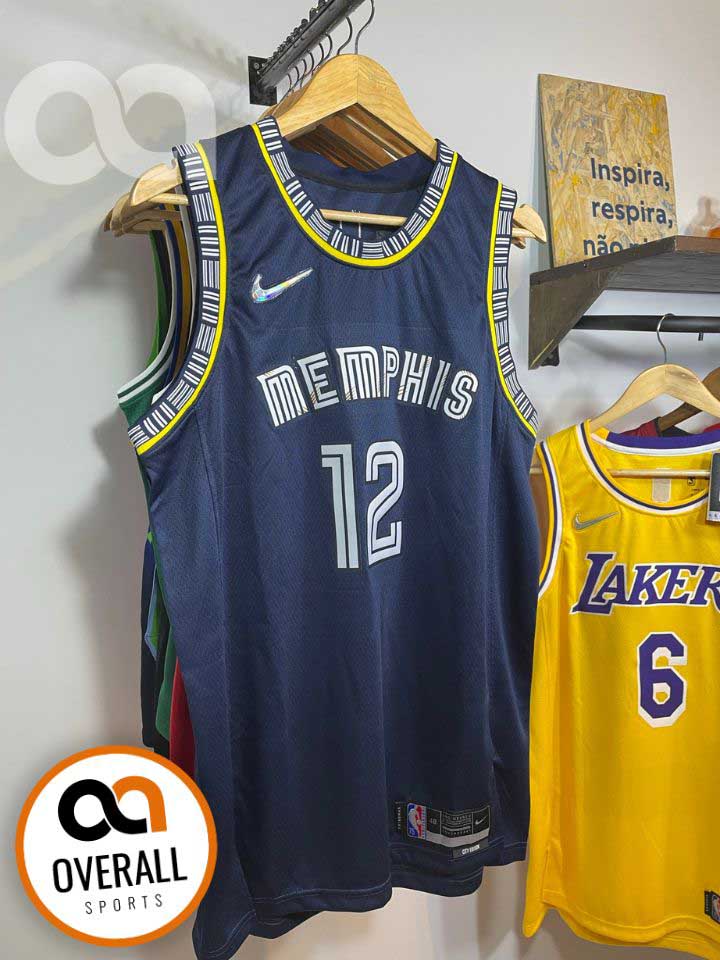 Regata  Memphis Grizzlies City Edição 75 anos Ja Morant Azul