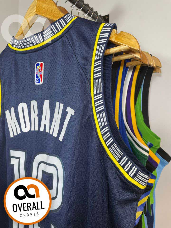 Regata  Memphis Grizzlies City Edição 75 anos Ja Morant Azul