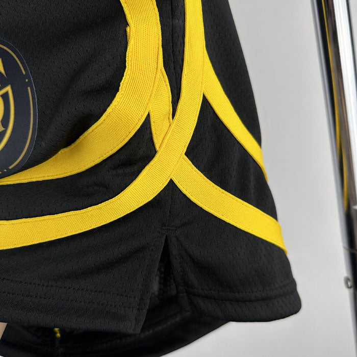 Short  Golden State Warriors City Edition 23/24 Preto e Amarelo