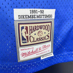 Regata Denver Nuggets Retrô Mitchell & Ness 1991/1992 Dikembe Mutombo Azul