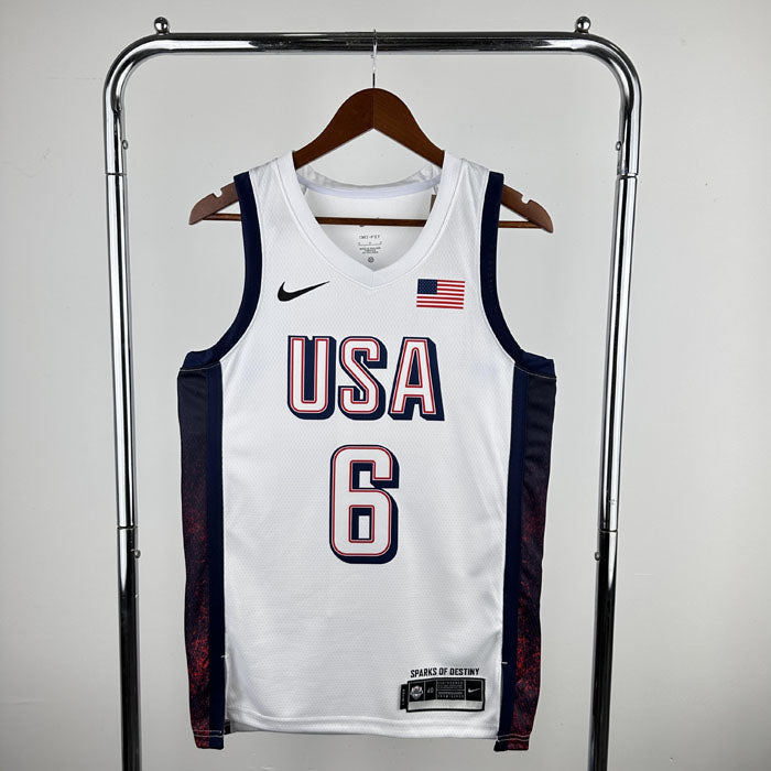 Regata Seleção Americana de Basquete Olimpíadas 2024 Branca