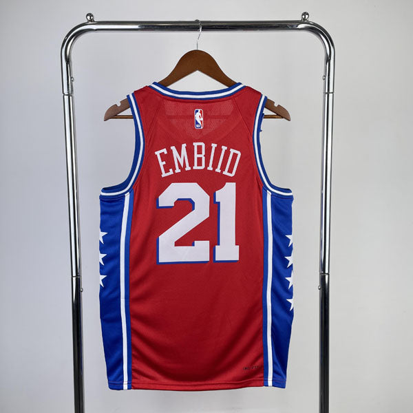 Regata  Philadelphia 76ers Statement Edition 23/24 Joel Embiid Vermelha