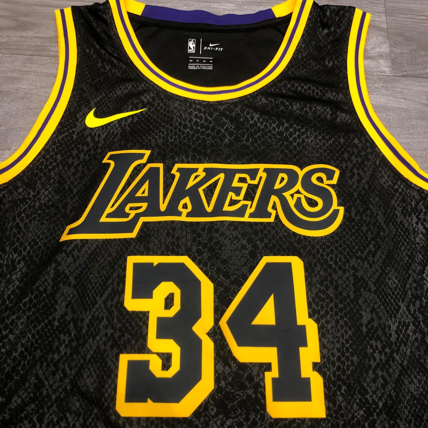 Regata  Los Angeles Lakers Black Mamba Shaquille O'Neal Preta