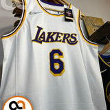 Regata  Los Angeles Lakers Edição Diamante 75 anos 21/22 Lebron James 6 Branca