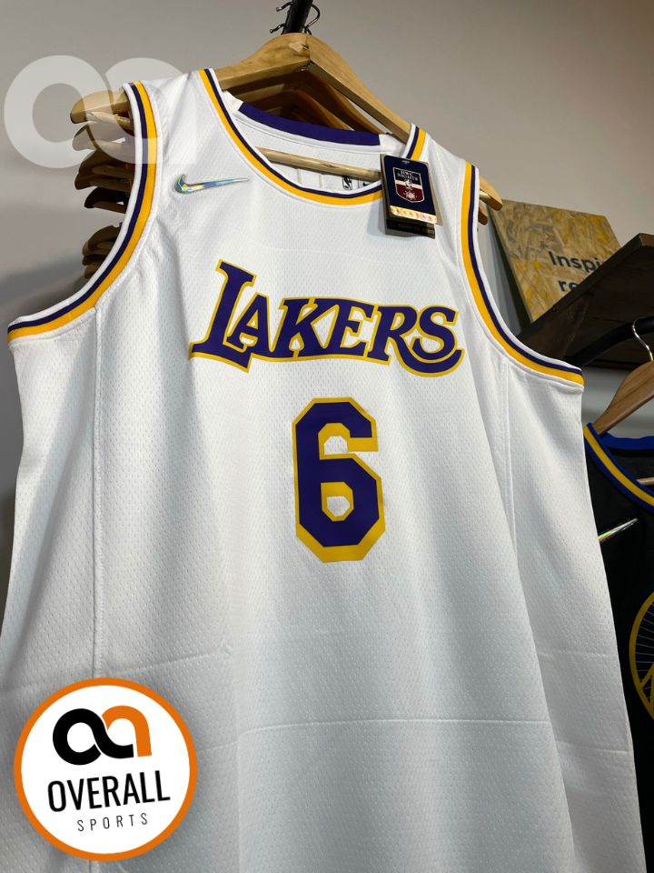 Regata  Los Angeles Lakers Edição Diamante 75 anos 21/22 Lebron James 6 Branca