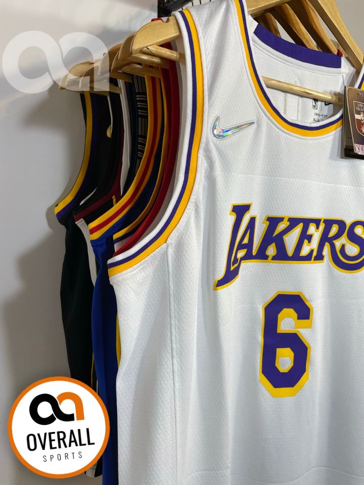 Regata  Los Angeles Lakers Edição Diamante 75 anos 21/22 Lebron James 6 Branca