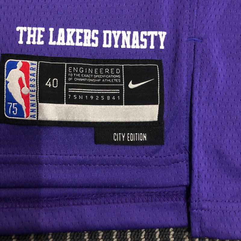 Regata  Lakers Edição Diamante 75 anos City 21/22 Lebron James 23 Roxa