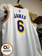 Regata  Los Angeles Lakers Edição Diamante 75 anos 21/22 Lebron James 6 Branca