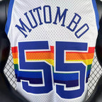 Regata Denver Nuggets Retrô Mitchell & Ness 1991/1992 Dikembe Mutombo Branca