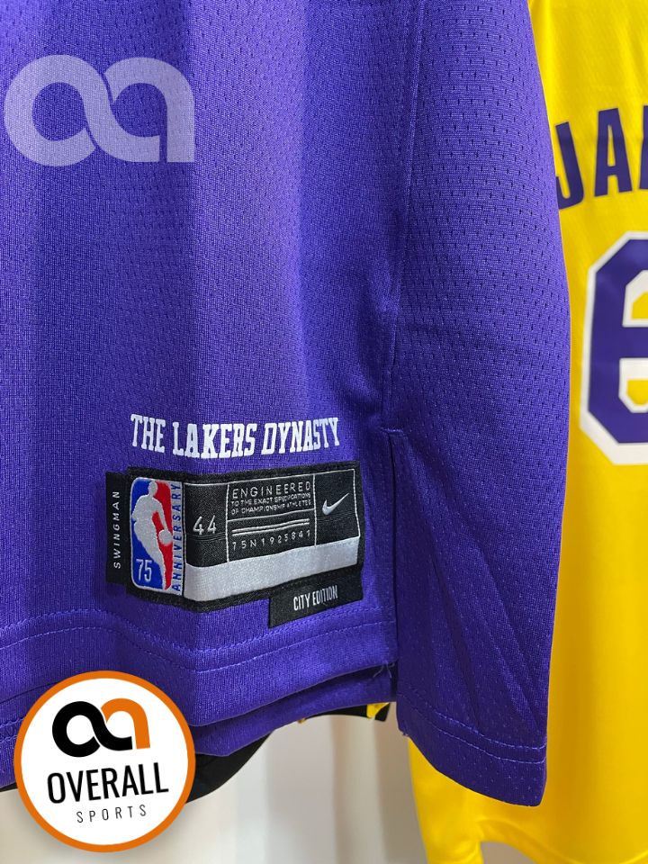 Regata  Lakers Edição Diamante 75 anos City 21/22 Lebron James 6 Roxa