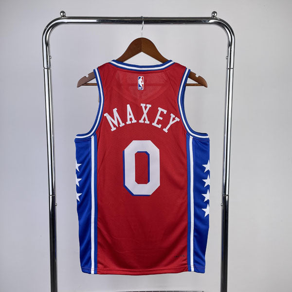 Regata  Philadelphia 76ers Statement Edition 23/24 Tyrese Maxey Vermelha