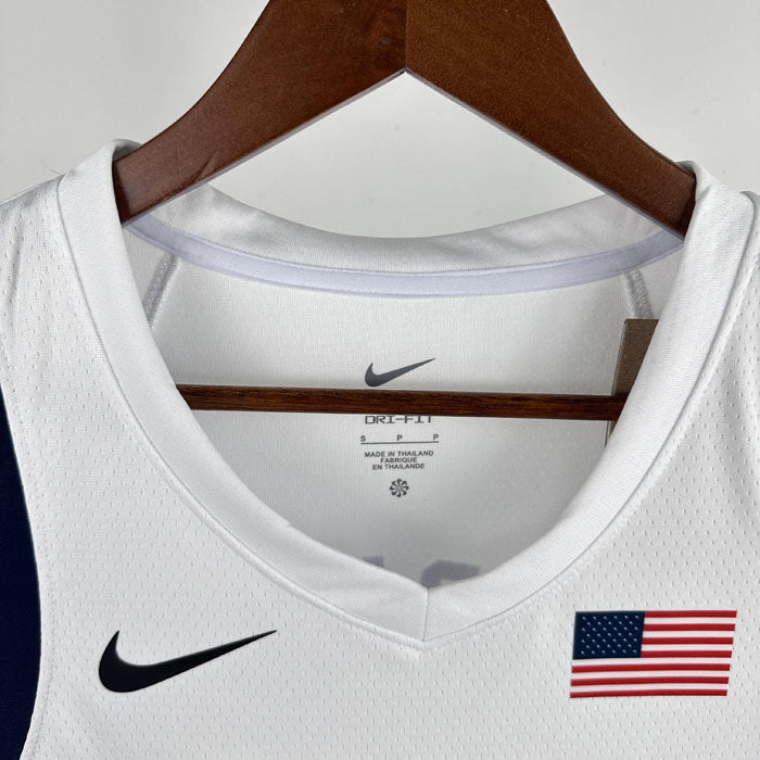 Regata Seleção Americana de Basquete Olimpíadas 2024 Branca