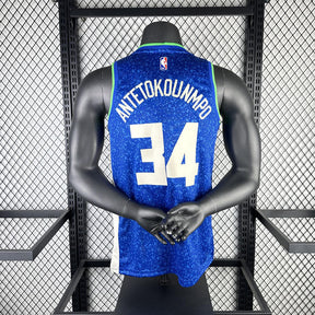 Regata  Milwaukee Bucks City Edition 23/24 Giannis Antetokounmpo Azul