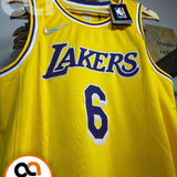 Regata  Los Angeles Lakers Edição Diamante 75 anos 21/22 Lebron James 6 Amarela