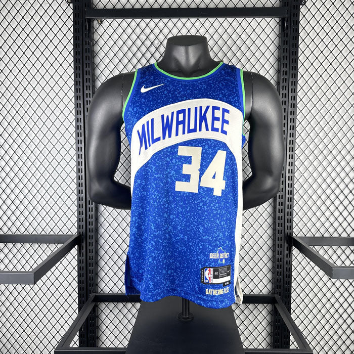 Regata  Milwaukee Bucks City Edition 23/24 Giannis Antetokounmpo Azul