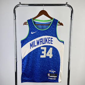 Regata  Milwaukee Bucks City Edition 23/24 Giannis Antetokounmpo Azul
