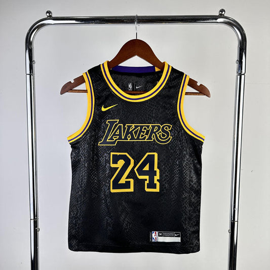 Regata Infantil  Los Angeles Lakers Kobe Bryant 24 Preta