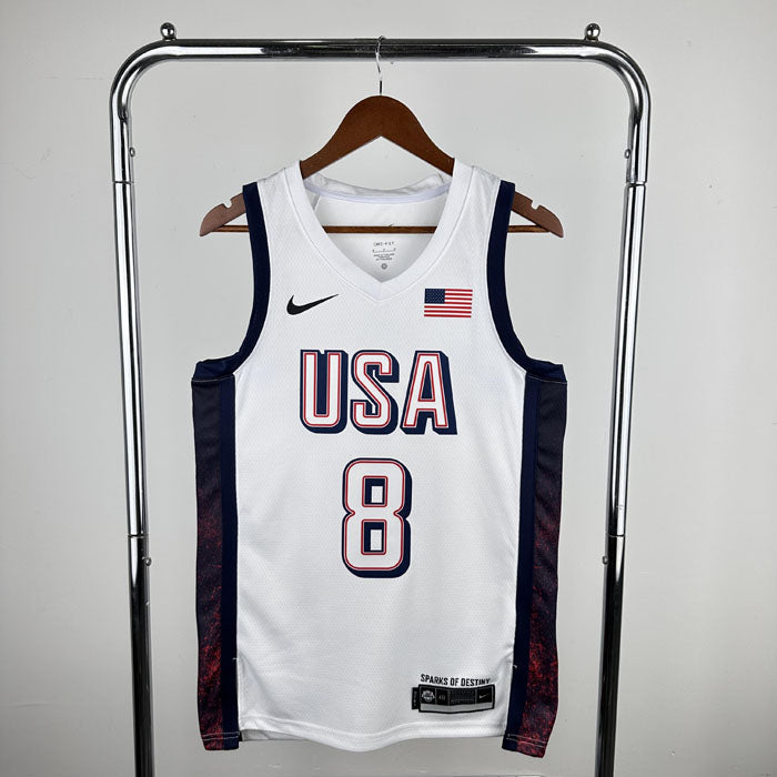 Regata Seleção Americana de Basquete Olimpíadas 2024 Branca