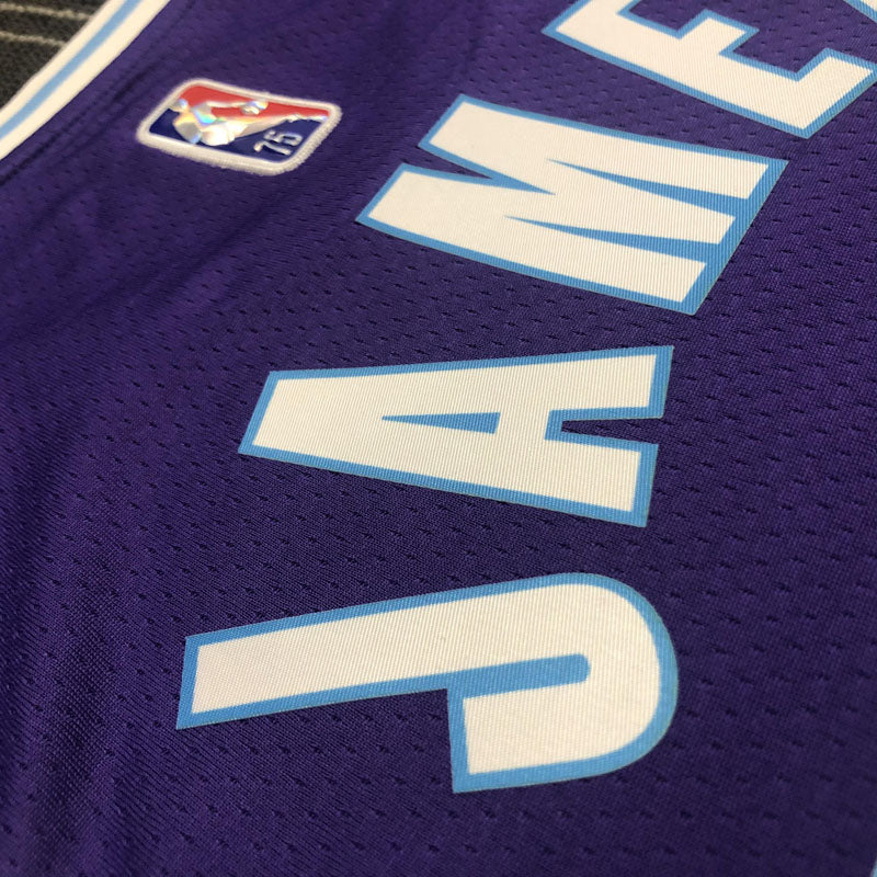 Regata  Lakers Edição Diamante 75 anos City 21/22 Lebron James 23 Roxa