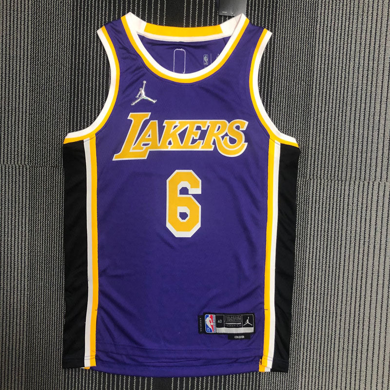 Regata  Los Angeles Lakers Edição Diamante 75 anos 21/22 Lebron James 6 Roxa