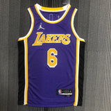 Regata  Los Angeles Lakers Edição Diamante 75 anos 21/22 Lebron James 6 Roxa