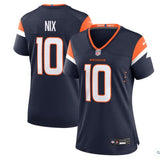 Camisa Denver Broncos Vapor Limited Bo Nix Azul Feminina