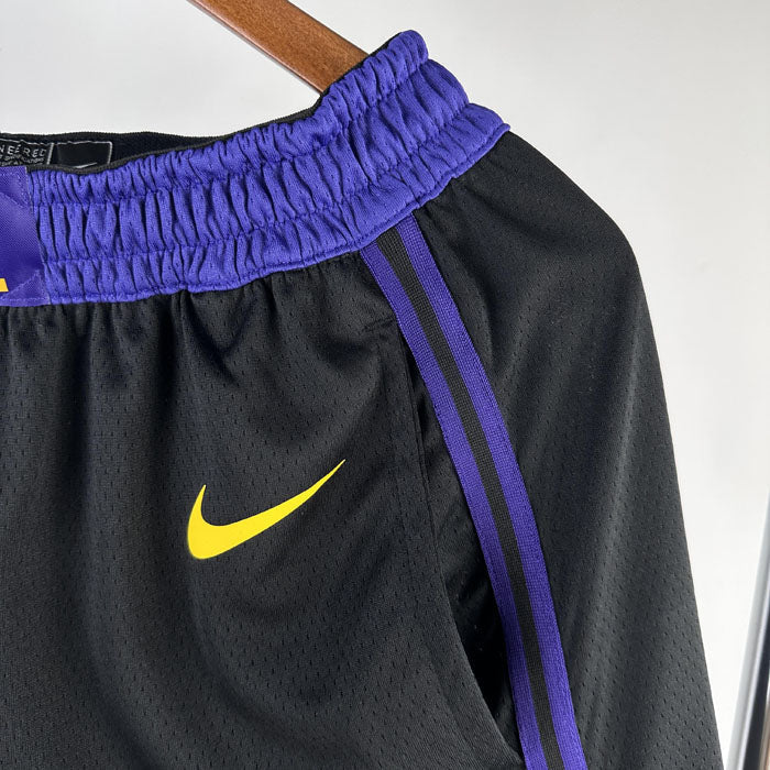 Short  Los Angeles Lakers City Edition 25/26 Preto e Roxo