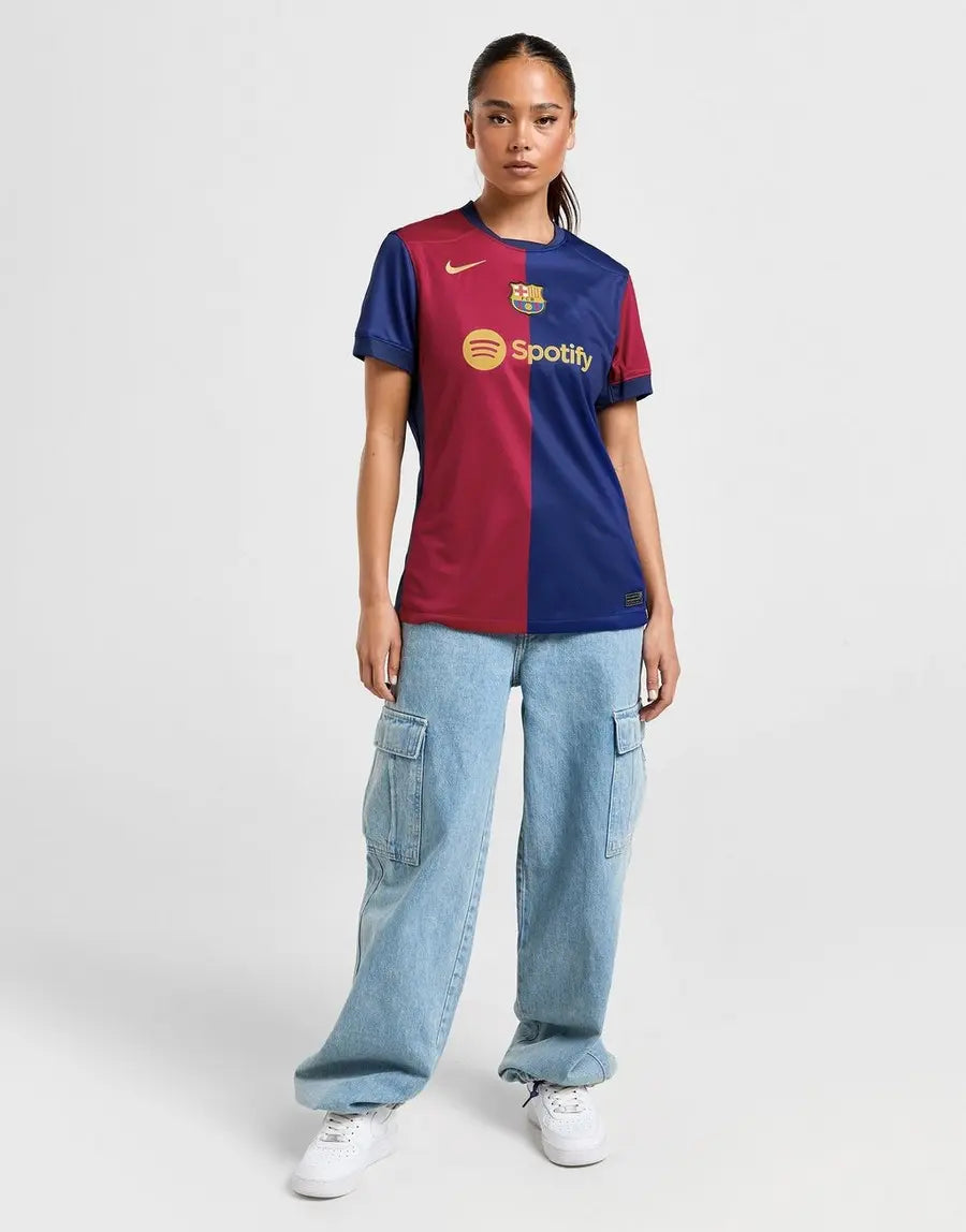 Camisa Barcelona Feminina I 24/25 Vermelha e Azul