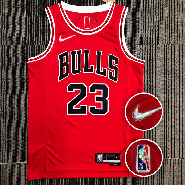Regata  Chicago Bulls Icon Edição 75 anos Michael Jordan Vermelha