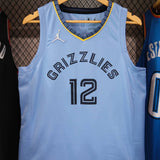 Regata  Memphis Grizzlies Statement Edição 75 anos Ja Morant Azul