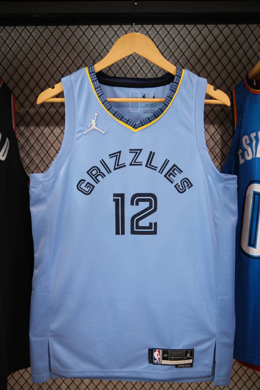 Regata  Memphis Grizzlies Statement Edição 75 anos Ja Morant Azul