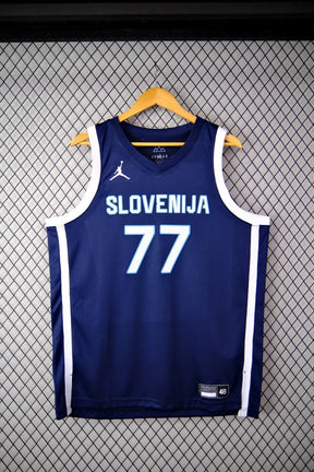 Regata Seleção da Eslovénia de Basquete Olimpíadas 2024 Luka Doncic Azul