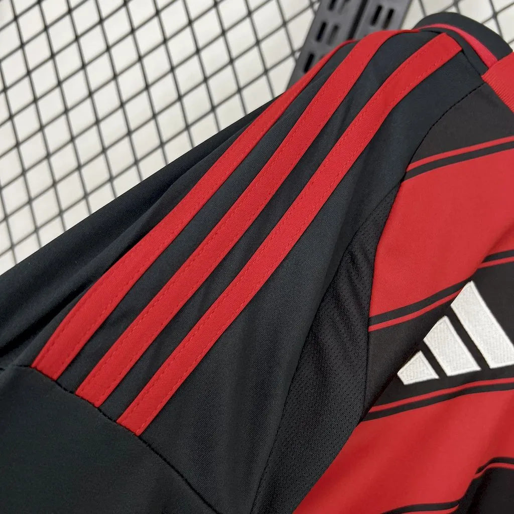 Camisa Flamengo I 25/26 Manga Longa Vermelha/Preta Masculina