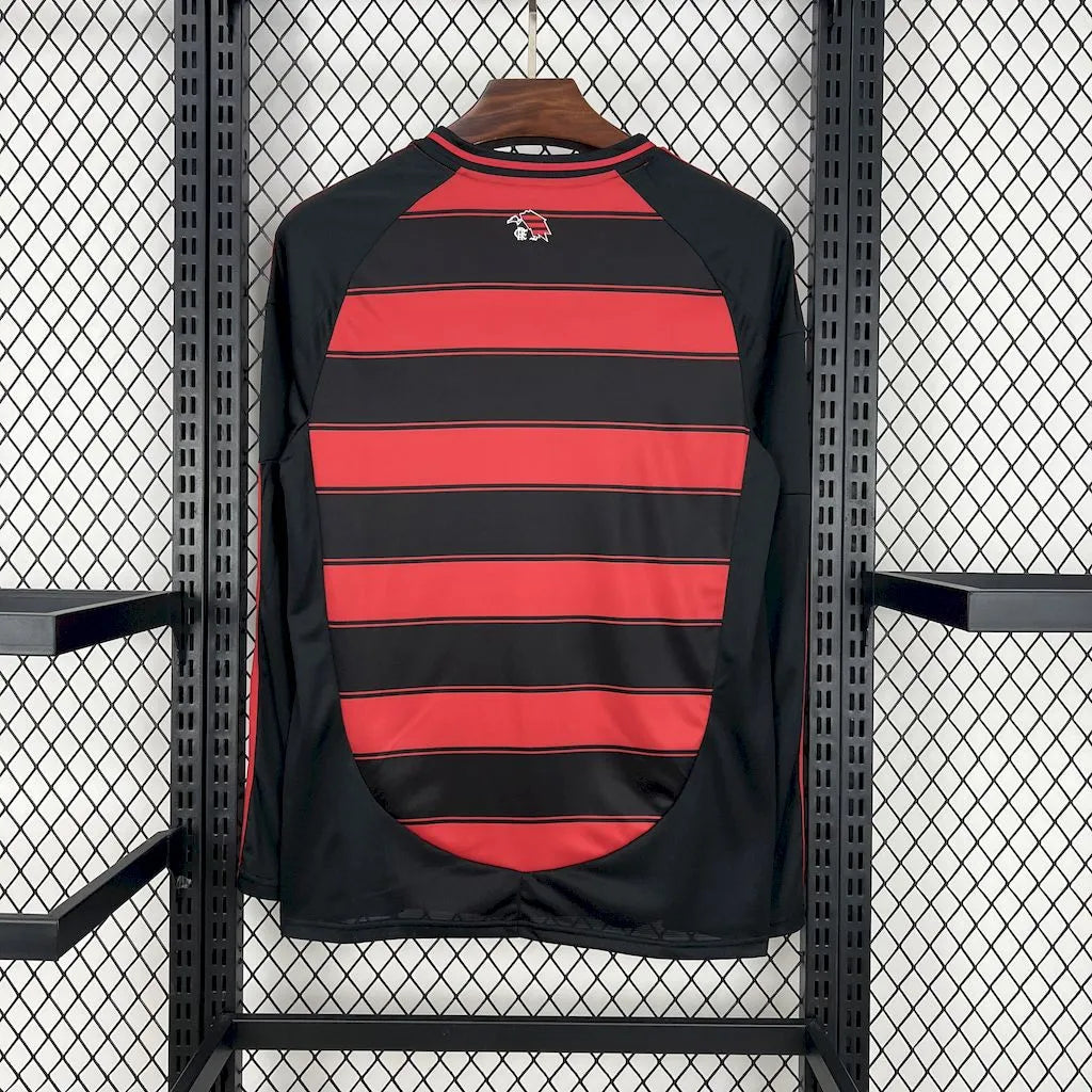 Camisa Flamengo I 25/26 Manga Longa Vermelha/Preta Masculina