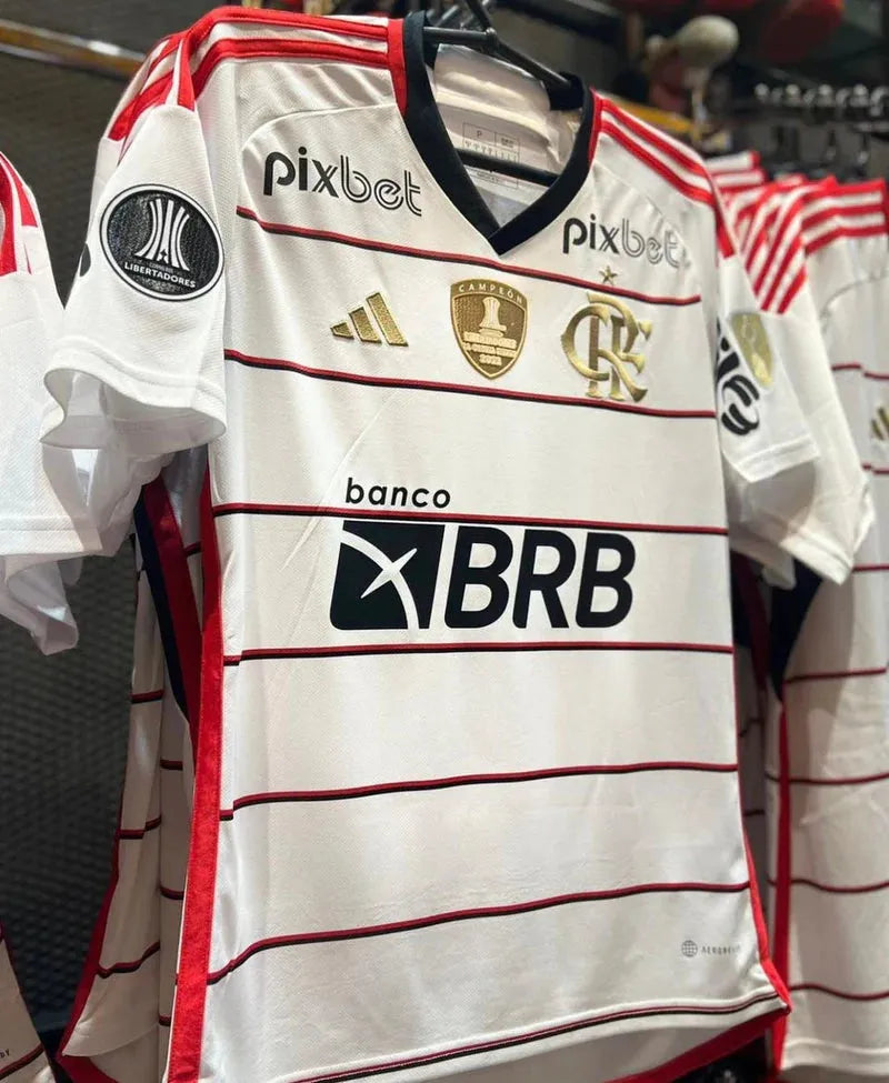 Camisa Flamengo II 23/24 Branca Com Patrocínio e Patches Masculina