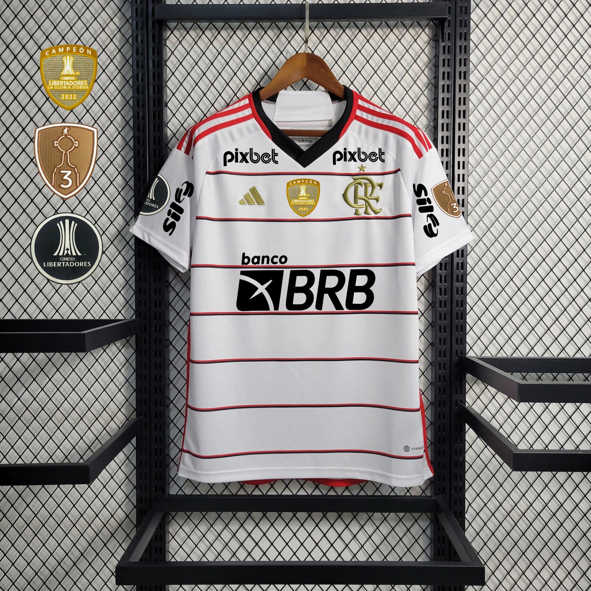 Camisa Flamengo II 23/24 Branca Com Patrocínio e Patches Masculina